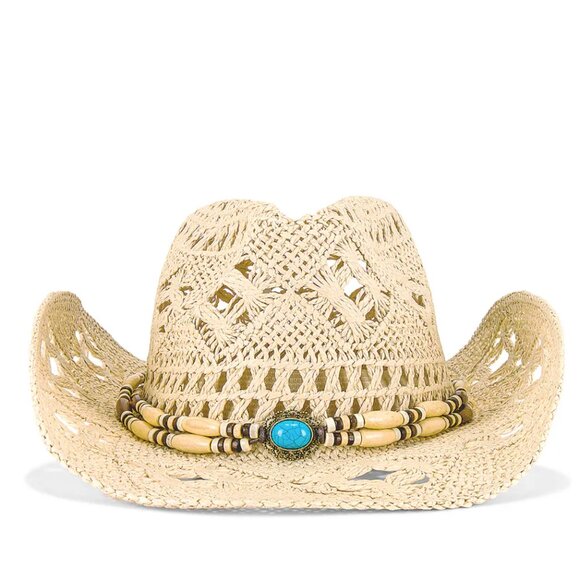 8 Other Reasons Coastal Cowboy Hat in Straw Cream Cowgirl Cow Girl Boy - Picture 1 of 9
